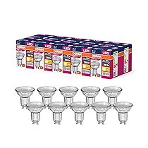 OSRAM Valore A Stella LED PAR16 Per Base GU10, Lampada Riflettore, 350 Lumen, Bianco Caldo 3000K, Sostituzione Per Lampadine Da 50W Convenzionali, Non Dimmerabile, 10 Pacchetti