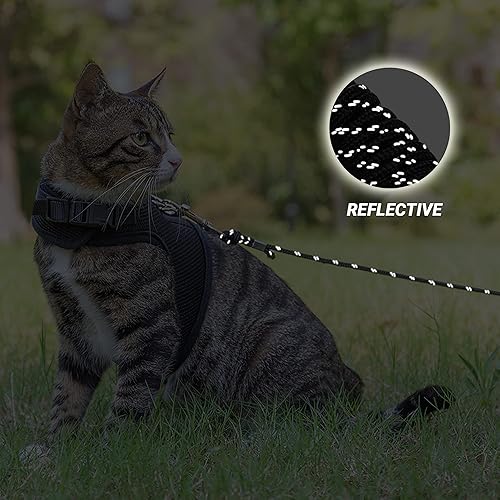 Miniatura 3 de PETPMEEE Correa de gato  Correa de gato larga reflectante de 15 pies  30 pies para exteriores para caminar y jugar  Correa de perro a prueba de