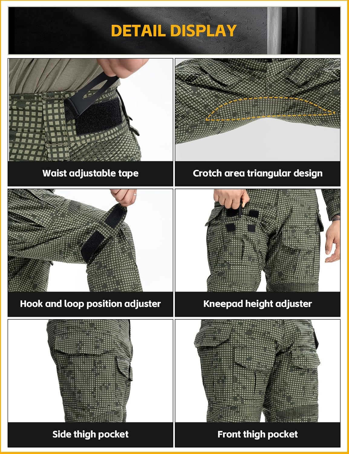 IDOGEAR Men's G3 Combat Pants with Knee Pads Multi Camouflage Trousers Airsoft Hunting Paintball Tactical Outdoor Pants