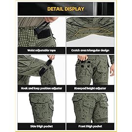 IDOGEAR Men\'s G3 Combat Pants with Knee Pads Multi Camouflage Trousers Airsoft Hunting Paintball Tactical Outdoor Pants(DNC, 34W x 32L)