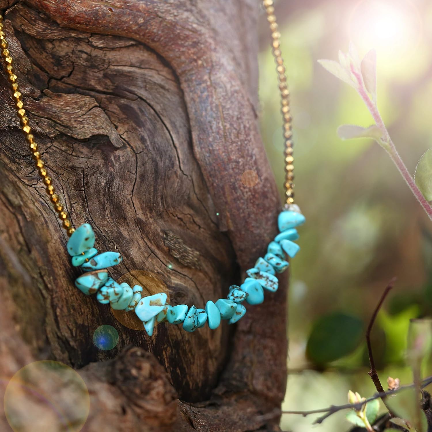 Aobei Pearl Gemstone Beaded Choker Necklace for Women Boho Turquoise/Cultured Freshwater Pearls/Garnet/Amazonite Jewelry - Image 5