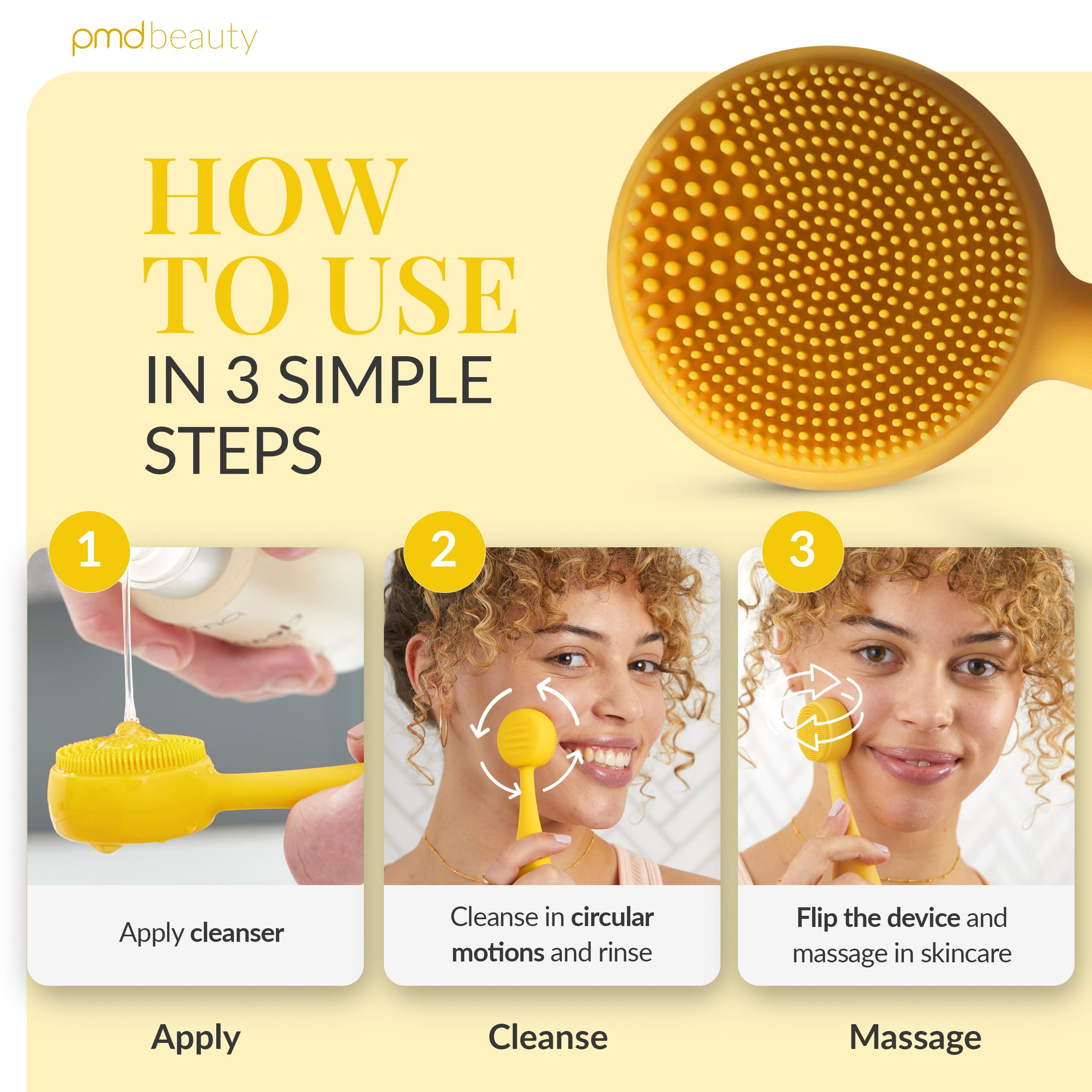 PMD Clean Mini - Smart Facial Cleansing Device with Silicone Brush & Anti-Aging Massager - Waterproof - SonicGlow Vibration Technology - Clear Pores and Blackheads - Lift, Firm, and Tone Skin