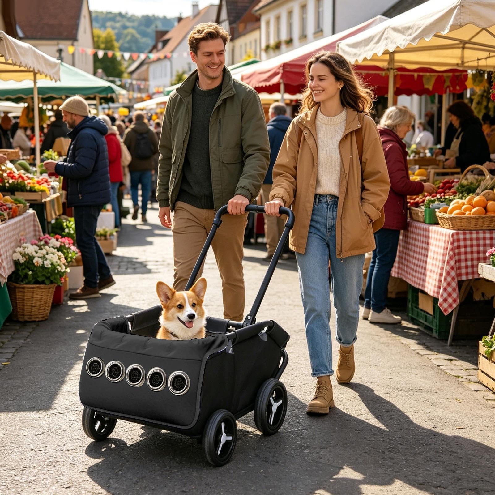 Esterilla Refrescante De Perros Cojín Impermeable de 3 Velocidades | Almohadilla Carrito Manta Refrescante para Gatos para Viaje Interior y Exterior con Cachorros y de Razas Medianas y