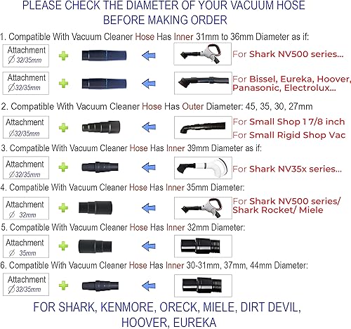 Miniatura 2 de Kit adaptador de manguera de vacío – Adaptadores de accesorio de vacío compatibles con la mayoría de aspiradoras – Adaptador de manguera de piscina