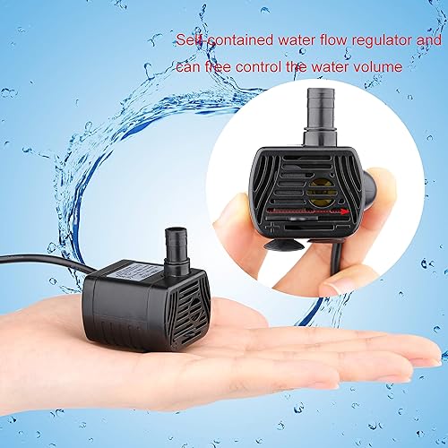 Miniatura 5 de Driew, pequeña bomba de agua, con cable de carga, solar, sumergible, resistente al agua, 3W DC 3,5-9V USB., negro