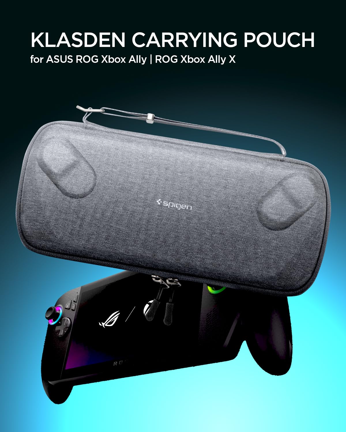 Spigen Klasden Pochette Compatible avec ASUS ROG Xbox Ally / ROG Xbox Ally X (2025) Étui avec Deux Options de Transport et dragonne - Gris Anthracite