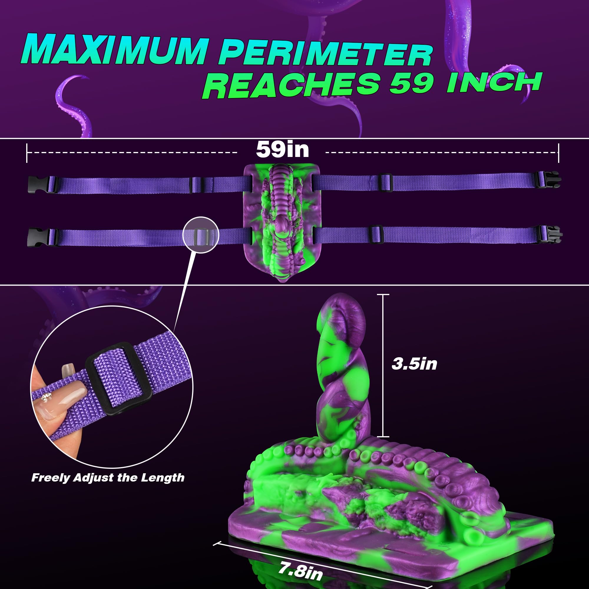 Monster Tentacle Dildo Riding Grinder Sex Toy, Fantasy Dildo Strap On Silicone Octopus Dildos with Adjustable Straps for Chair Swing Pillow Sofa Cushion Play, Adult Sex Toys Women Lesbian Couples