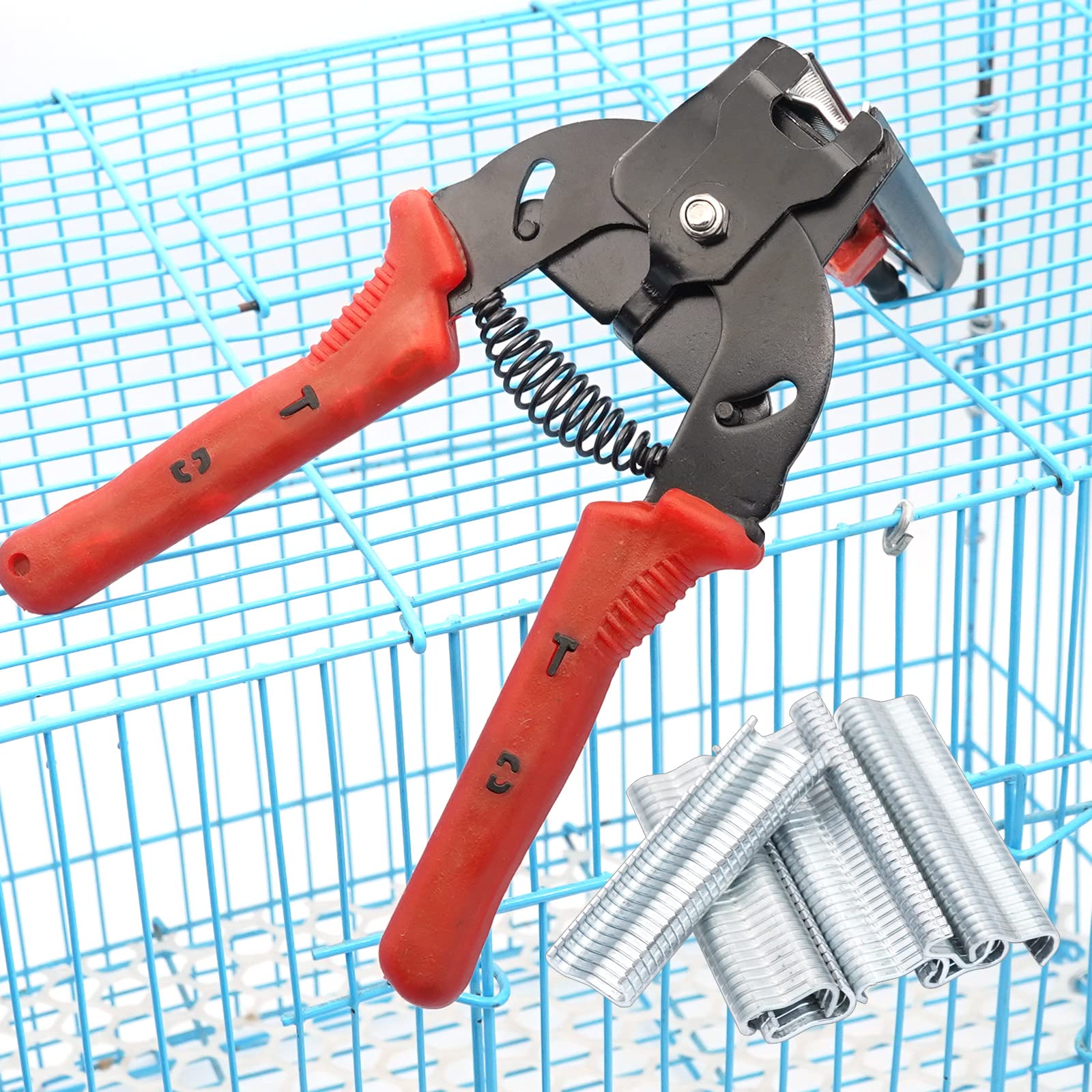 Kit de Pinces à Anneau de Porc de Type M Avec 2400 Clips M, Pince de Fixation pour Cage de Volaille, Pince de Fixation pour ClôTure et Cages D'Animaux