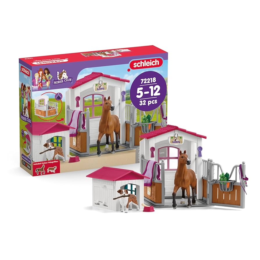 Amazon.com: Schleich Horse Club - 32 PC Stall and Doghouse
