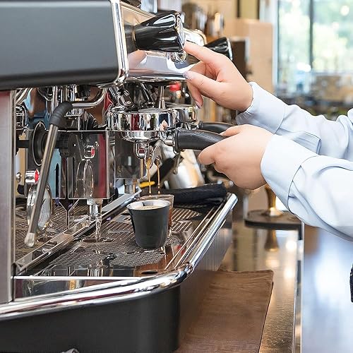 Miniatura 6 de Easyworkz Juego de 2 tazas de café expreso de acero inoxidable con aislamiento de doble pared de metal (negro, 5 oz)