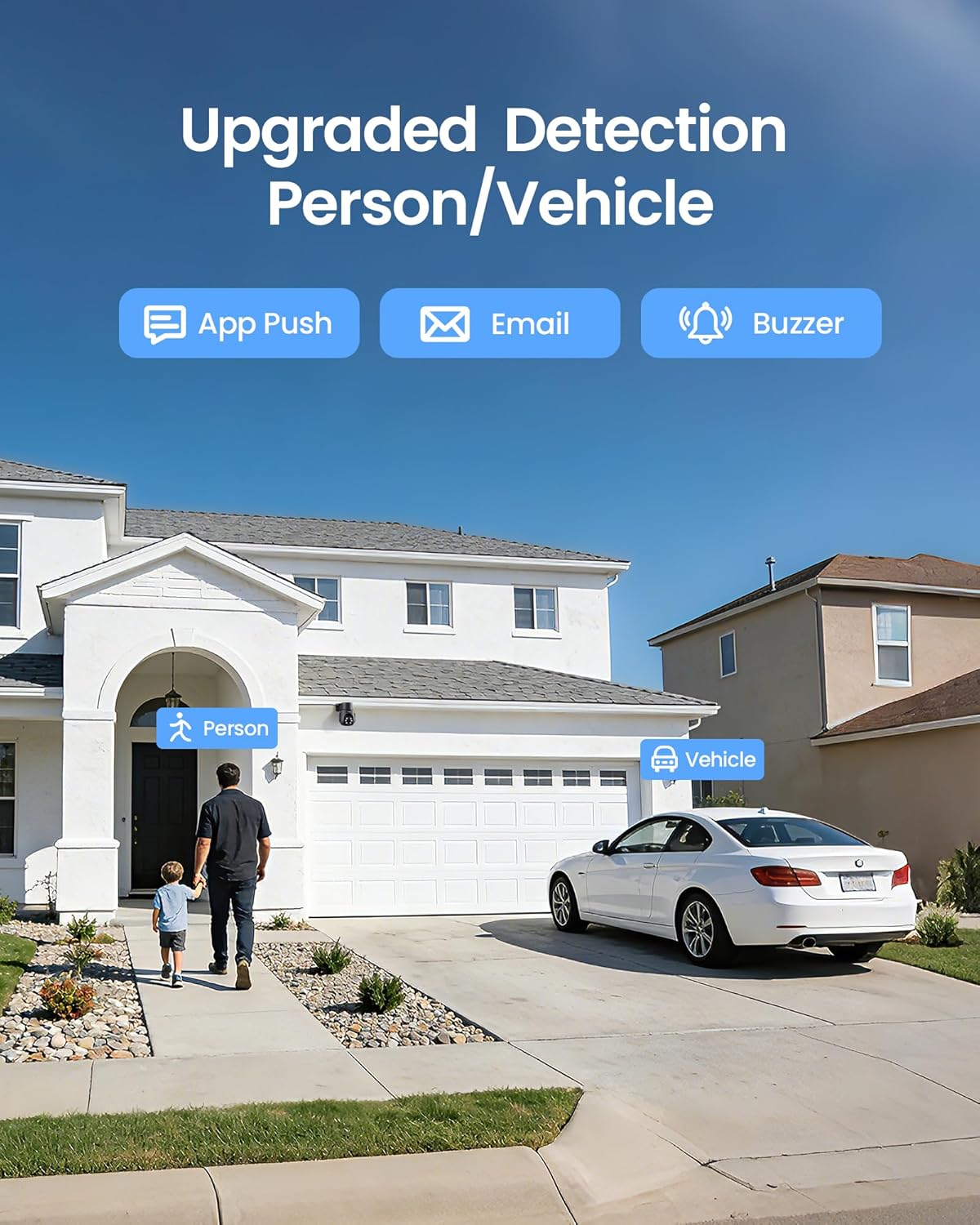 ZOSI 1080P Home Security Camera System Outdoor Indoor, 8CH 5MP-Lite CCTV DVR with AI Human Vehicle Detect, 4 x 1080P Pan Tilt Weatherproof Surveillance Camera, Night Vision, Audio Recording, 500GB HDD