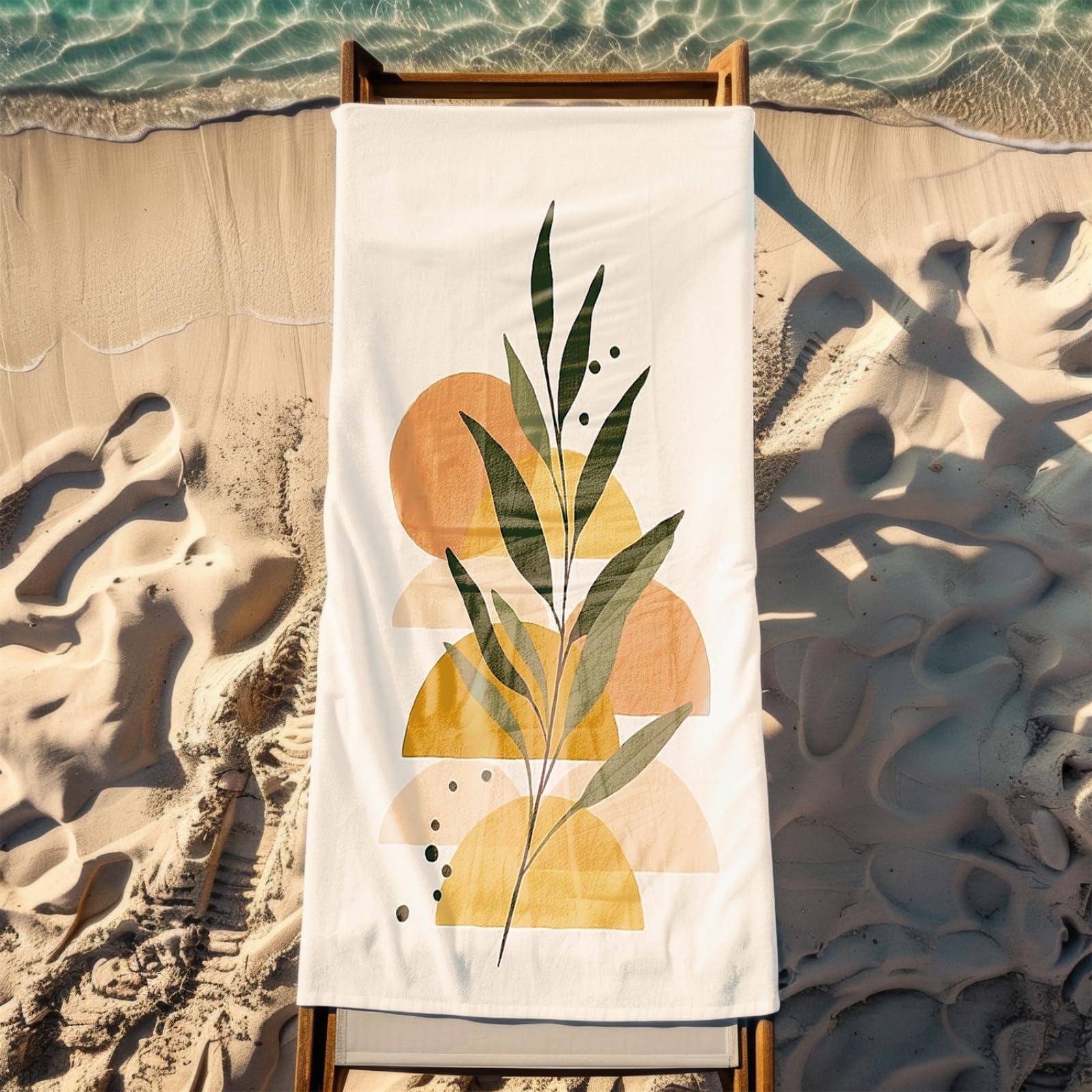 Generico Telo Mare Grande Xxl Giallo Verde | Antisabbia Leggero Assorbente e Compatto Sauna Viaggio Piscina Yoga Campeggio Donna Uomo