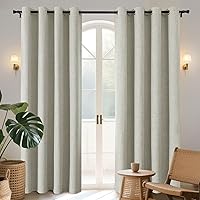 Vista 15 de Joydeco Cortinas opacas de 63 pulgadas de largo, 2 paneles burg, cortinas de oscurecimiento de habitación para dormitorio, cortinas térmicas