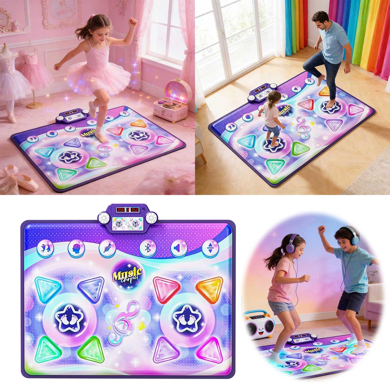 Lernspielzeug Interaktive Tanzmatte mit Musik, Lichtern und Lernspielen für Kinder Spielzeug-82