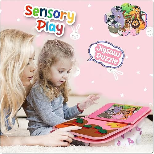 Miniatura 6 de Actividad sensorial para niños pequeños con tablero de actividades Montessori, juguetes Montessori, artículos esenciales de viaje en avión, juegos