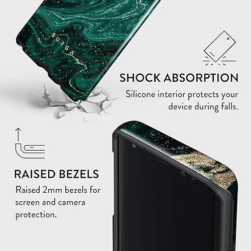Miniatura 4 de BURGA Funda para teléfono compatible con Samsung Galaxy Note 9  Carcasa rígida híbrida de 2 capas + funda protectora de silicona  Piedra de jade