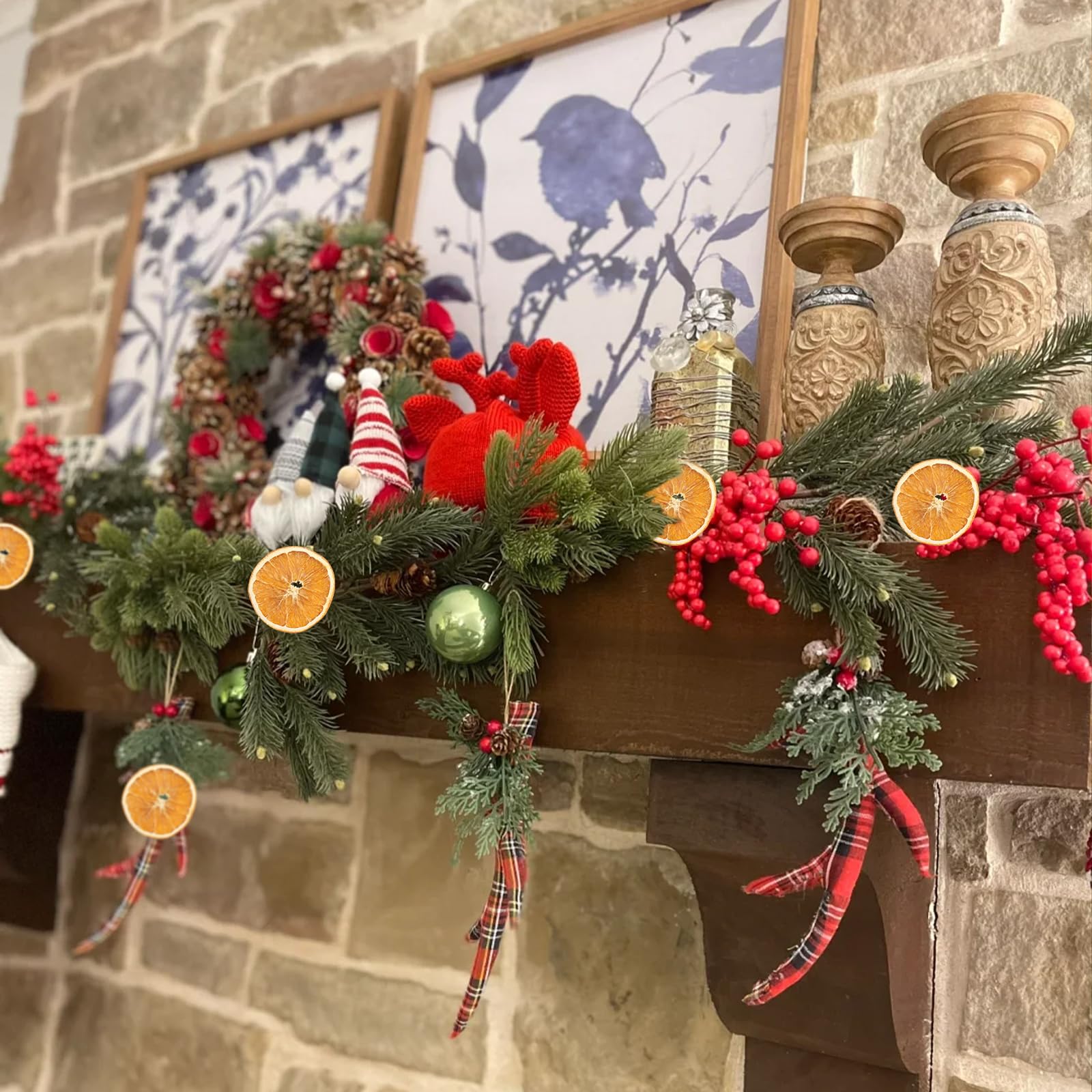 50 Pezzi Arance Essiccate Decorative Naturale Fette Arancia Essiccate Decorazioni Slices di Arance Disidratate Frutta Secca per Decorazioni Natale per Alberi di Natale Ghirlande Natalizie