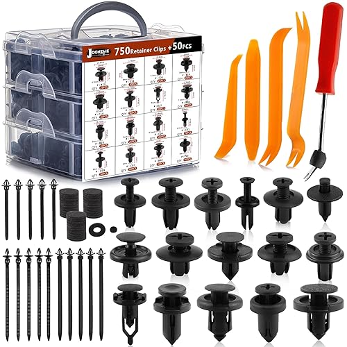 Clips de retención de automóvil, sujetadores de empuje para carrocería, remaches de pasador, 800 piezas de tornillos de plástico automotrices, juego