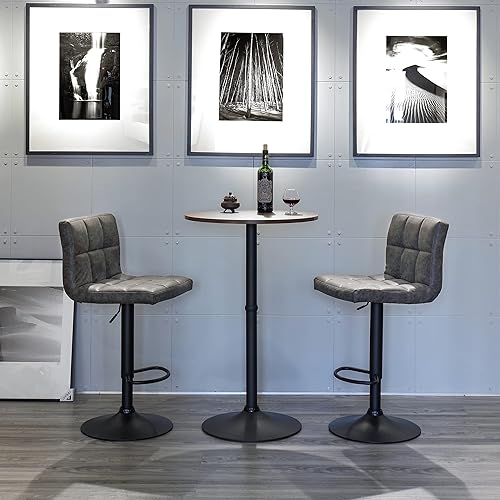 Miniatura 5 de Finnhomy Mesa redonda de bar de cóctel de 23.6 pulgadas con base de metal, mesa alta de pub bistró, mesa de altura de barra para cocina, sala de