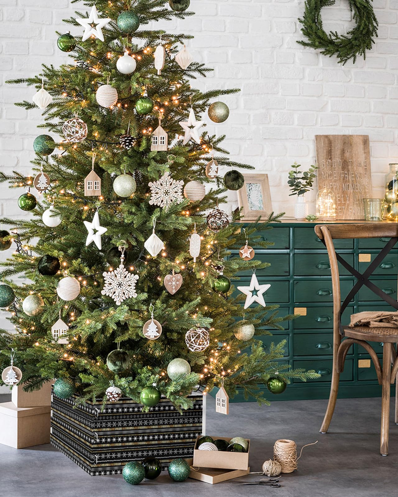 Amazon.com: Boho Christmas Tree Collar Tree Box Stand Cover, Artificial/Pencil/Silm/Skinny Tree Ring 6 Packs Collapsible Tree Skirt for Christmas Xmas ...