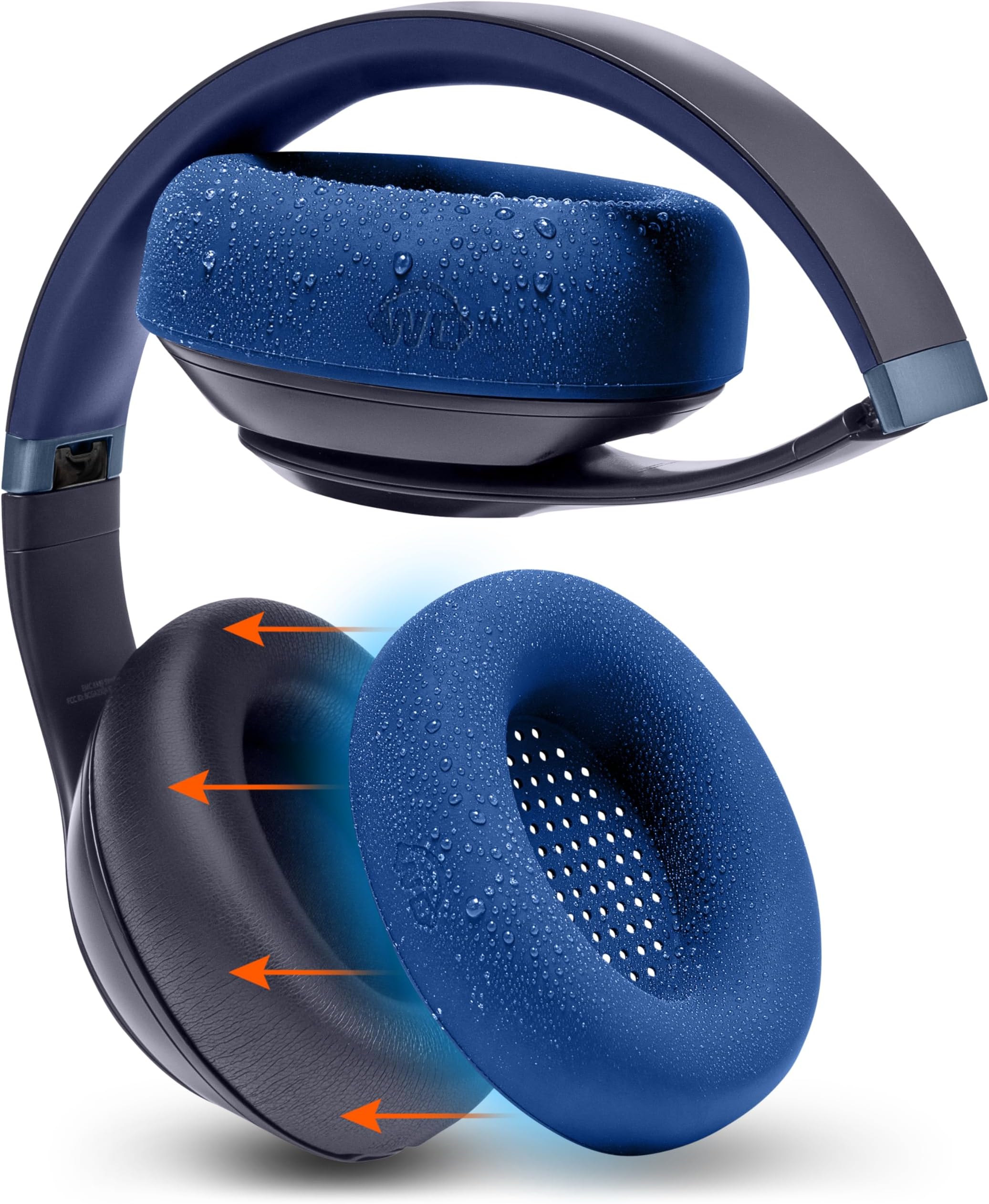 WC SweatZ Studio Pro - Patented Protective Silicone Earpad Covers for Beats Studio Pro Made by Wicked Cushions | Sweatproof & Easily Washable | Navy