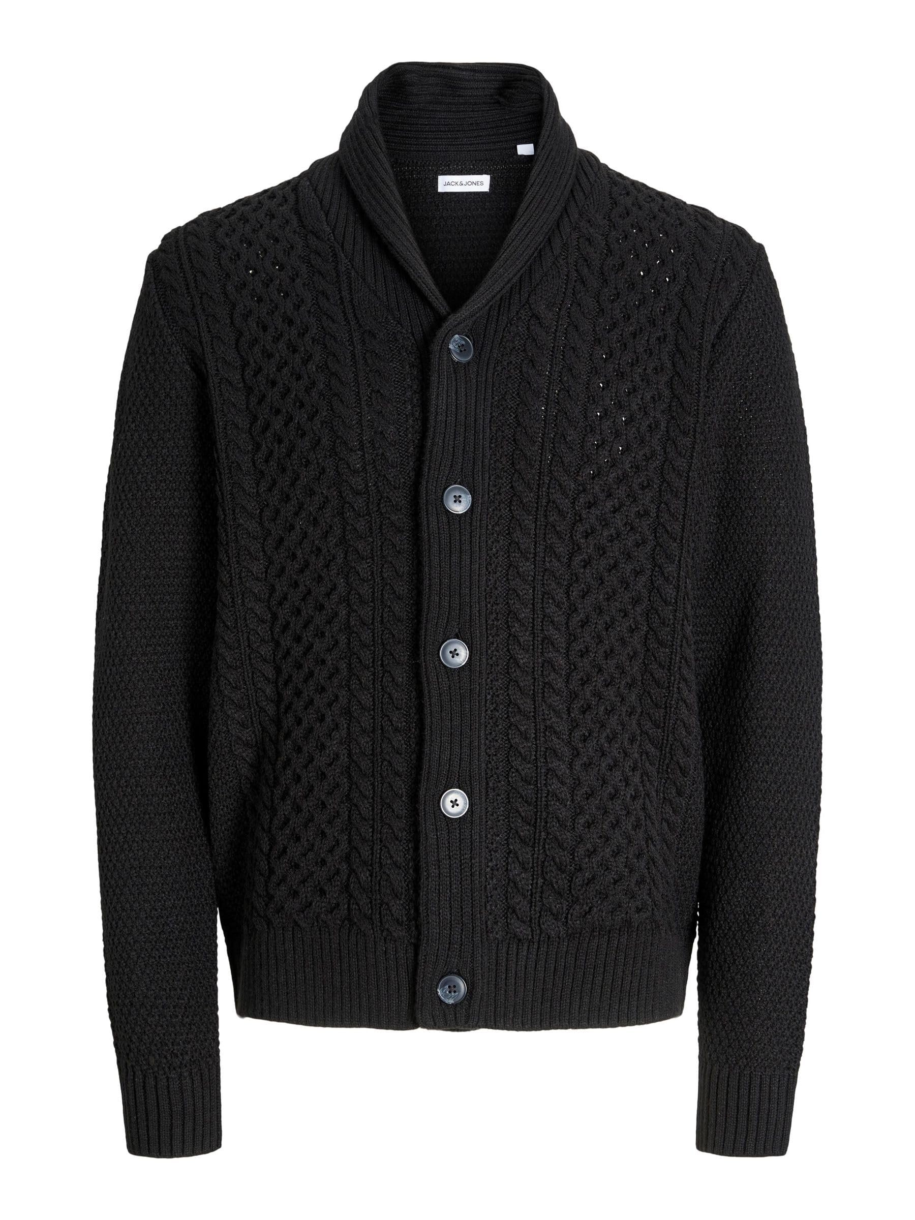 JACK & JONES Jjpaul Knit Shawl Cardigan, Black, S