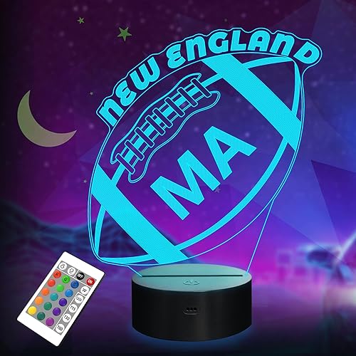 Miniatura 7 de Luz nocturna de fútbol 3D Filadelfia, regalos de fútbol, luz de iluminación 3D, regalo para niños, 16 colores cambiantes, control remoto,