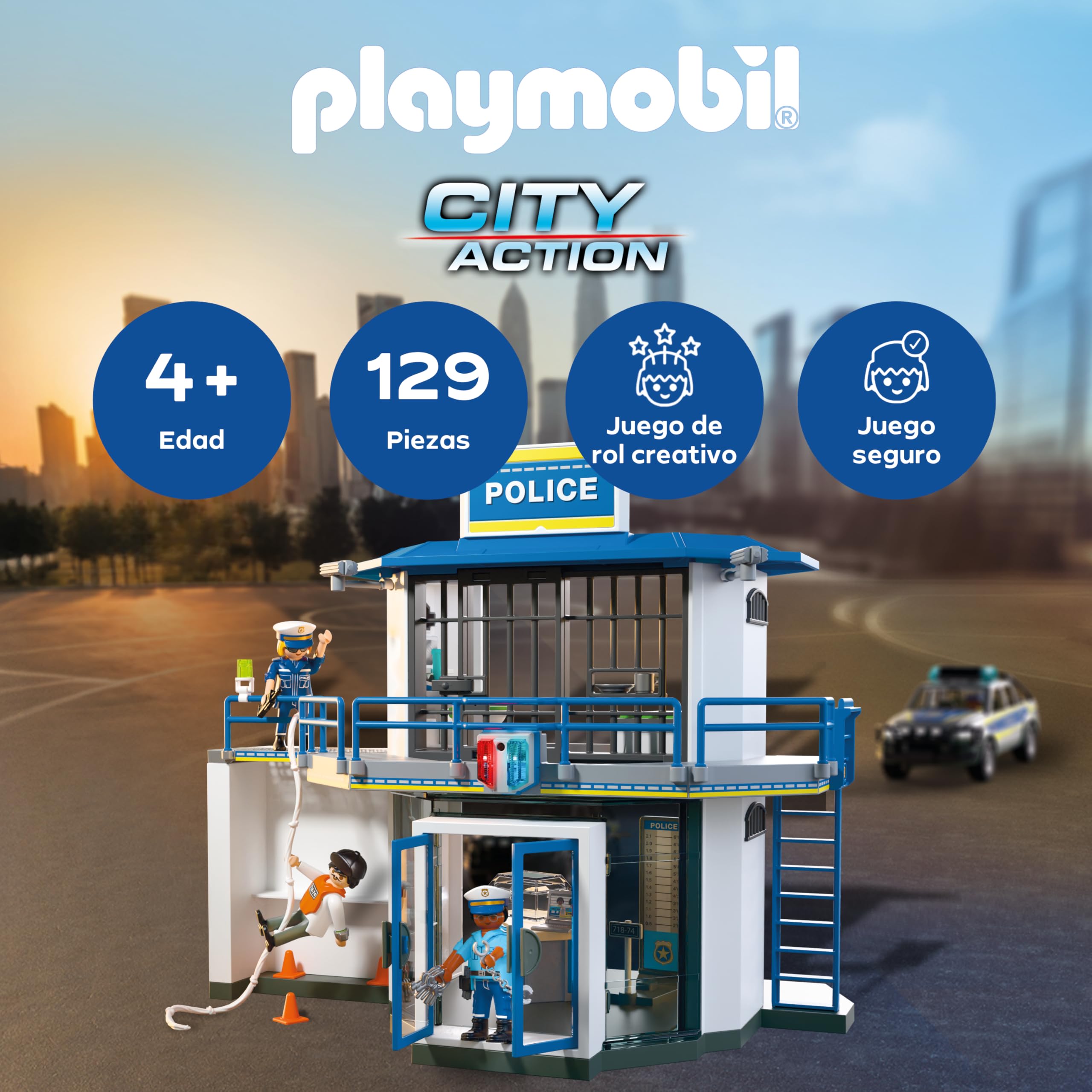 PLAYMOBIL | Action Heroes | Comisaría con Sala de investigación | Juguete policial Lleno de acción | con Muchos Detalles emocionantes | Fomenta la Creatividad | para Mayores de 4 años | 71874 - 2