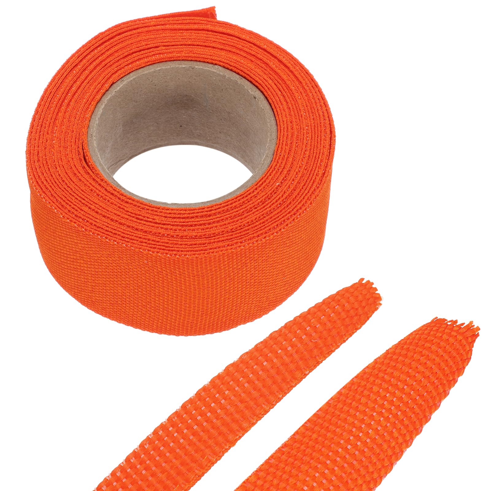 sourcing map 5m Braided Cable Sleeves Heat Shrinkable Fabric Sleeving,PET Expandable 1 1/4" 16ft Orange 2:1 Ratio Heat Shrinkable Cord Protector for Harness Network Cable Protection