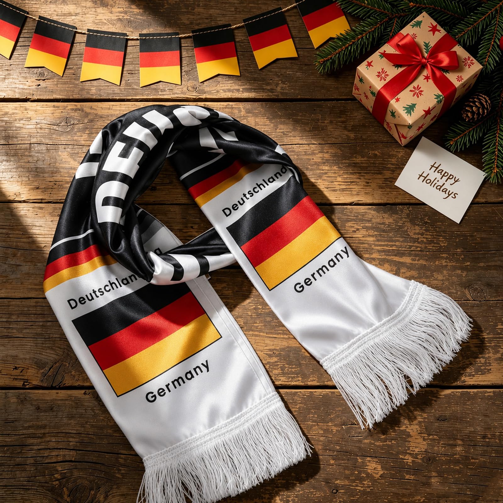 2 Stück Deutschland Fanschal 136x15cm - Fußball Schal Schwarz-Rot-Gold für Weltmeisterschaft EM Fanartikel - Hochwertiger Schal für Stadion, Public Viewing und Autokorso