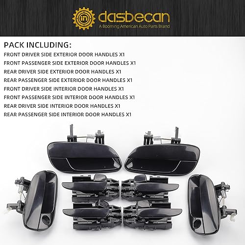 Miniatura 6 de Dasbecan 8 manijas de puerta trasera para el lado del conductor, interiores y exteriores, compatibles con Hyundai Elantra 2001-2006, reemplazan #