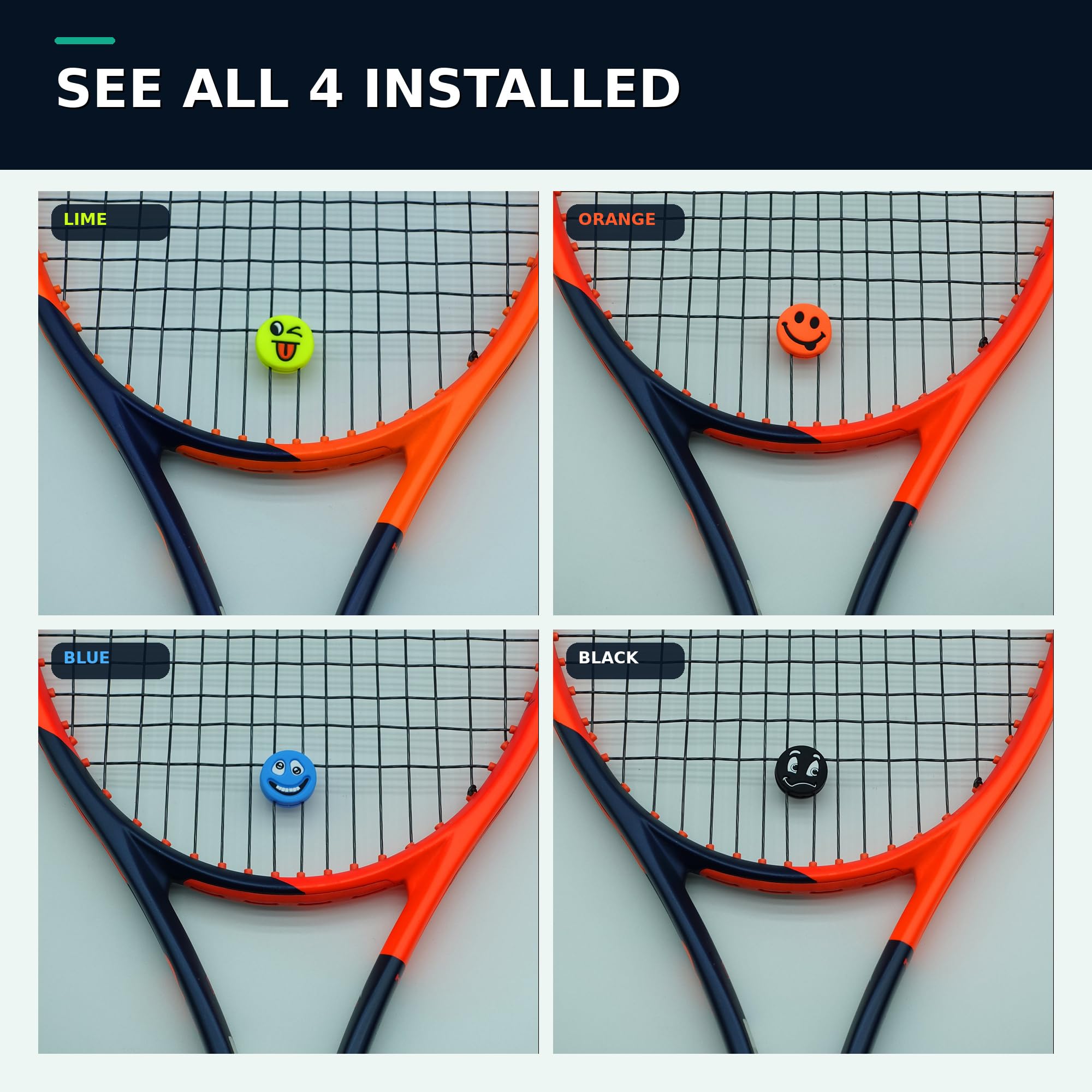 Amortiguador de vibración para raqueta de tenis, 3 diseños (4-6 paquetes), amortiguador de cuerda de raqueta, gran regalo de tenis