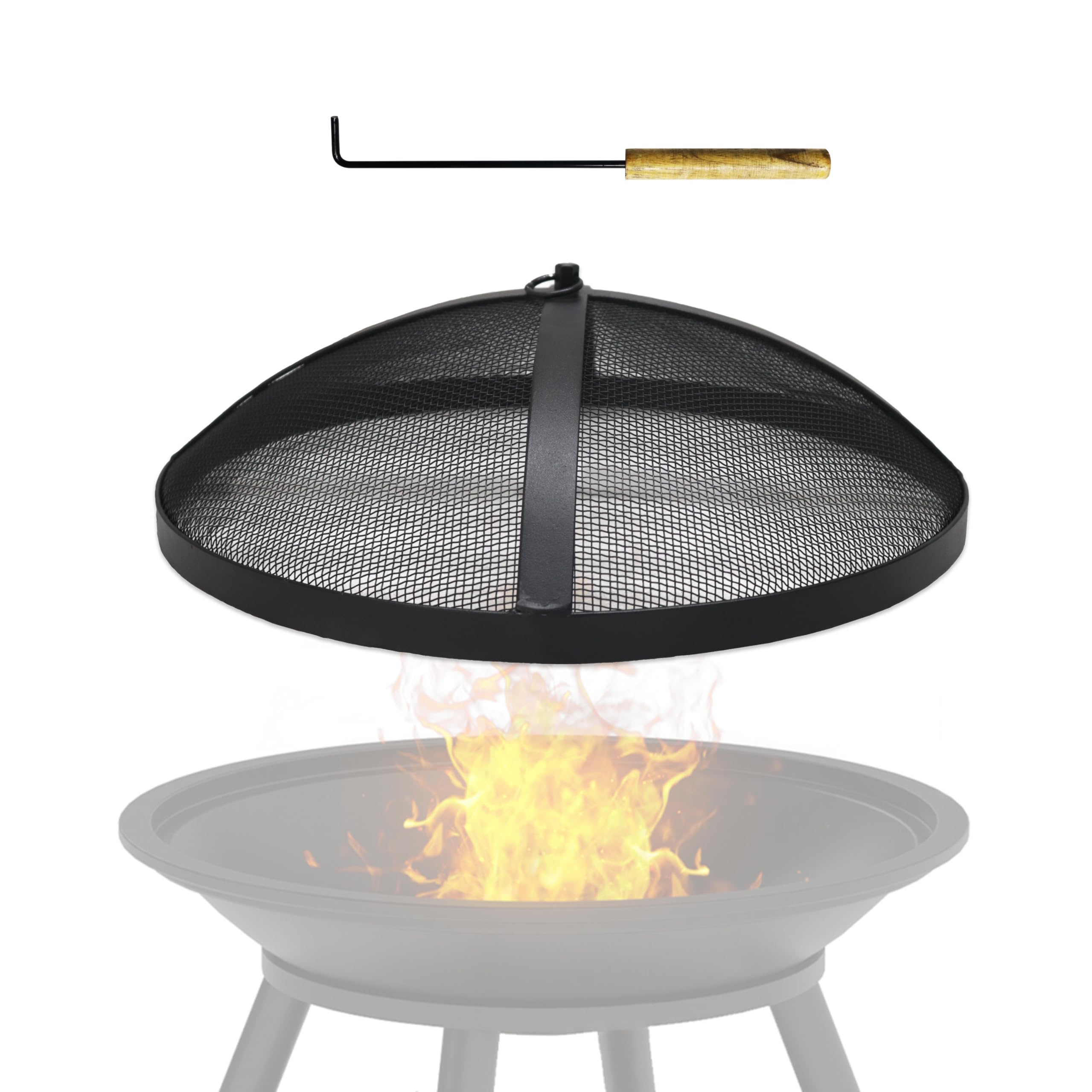 Febtech - Fire Pit Spark Screen for Solo Stove Bonfire Accessories - 18-Inch Size, Stainless Steel Fire Pit Spark Screen Protector for Solo Stove Bonfire Spark Screen with Shield Removal Tool