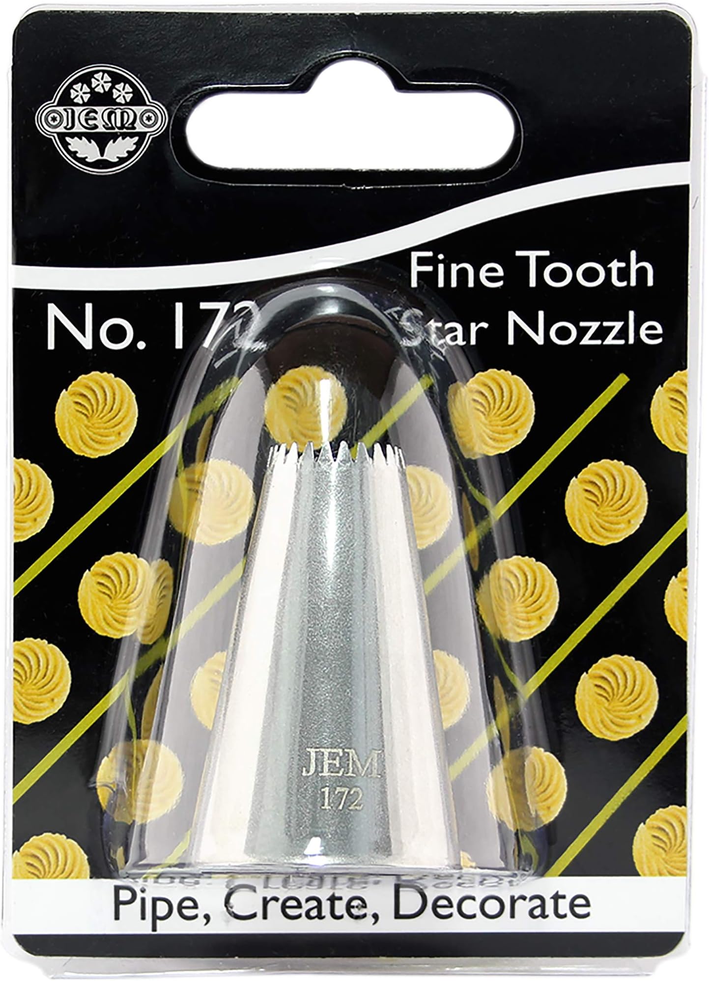 JEM Fine Tooth Open Star Piping Nozzle no. 172, Silver