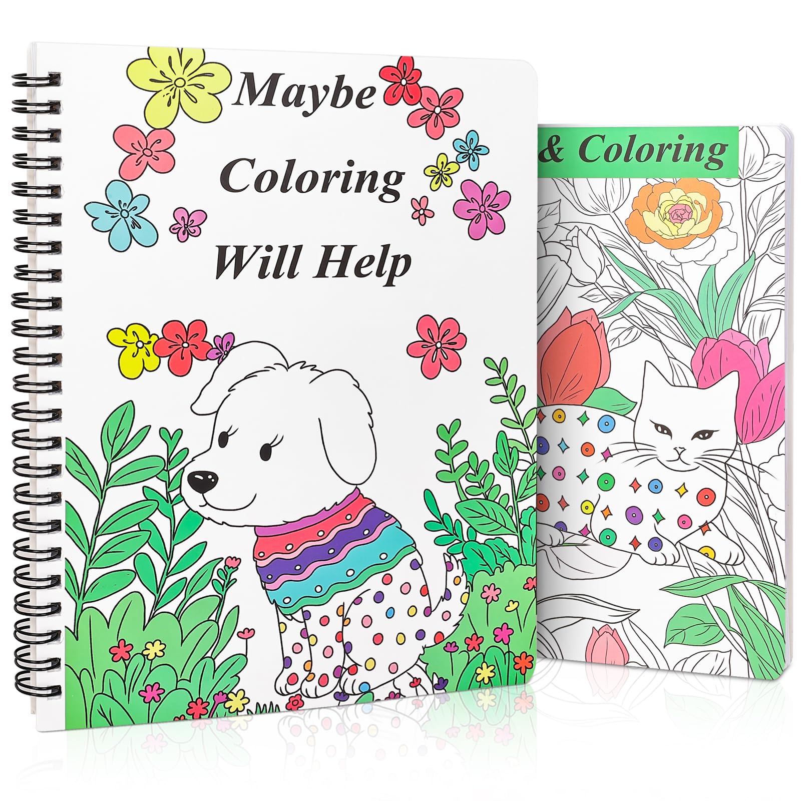 Photo 1 of Adult Coloring Books Set of 2, Coloring Books for Adults Relaxation, with Funny Words & Mindfulness Coloring Book -The Perfect Relaxation and Relieve Anxiety Gift for Women