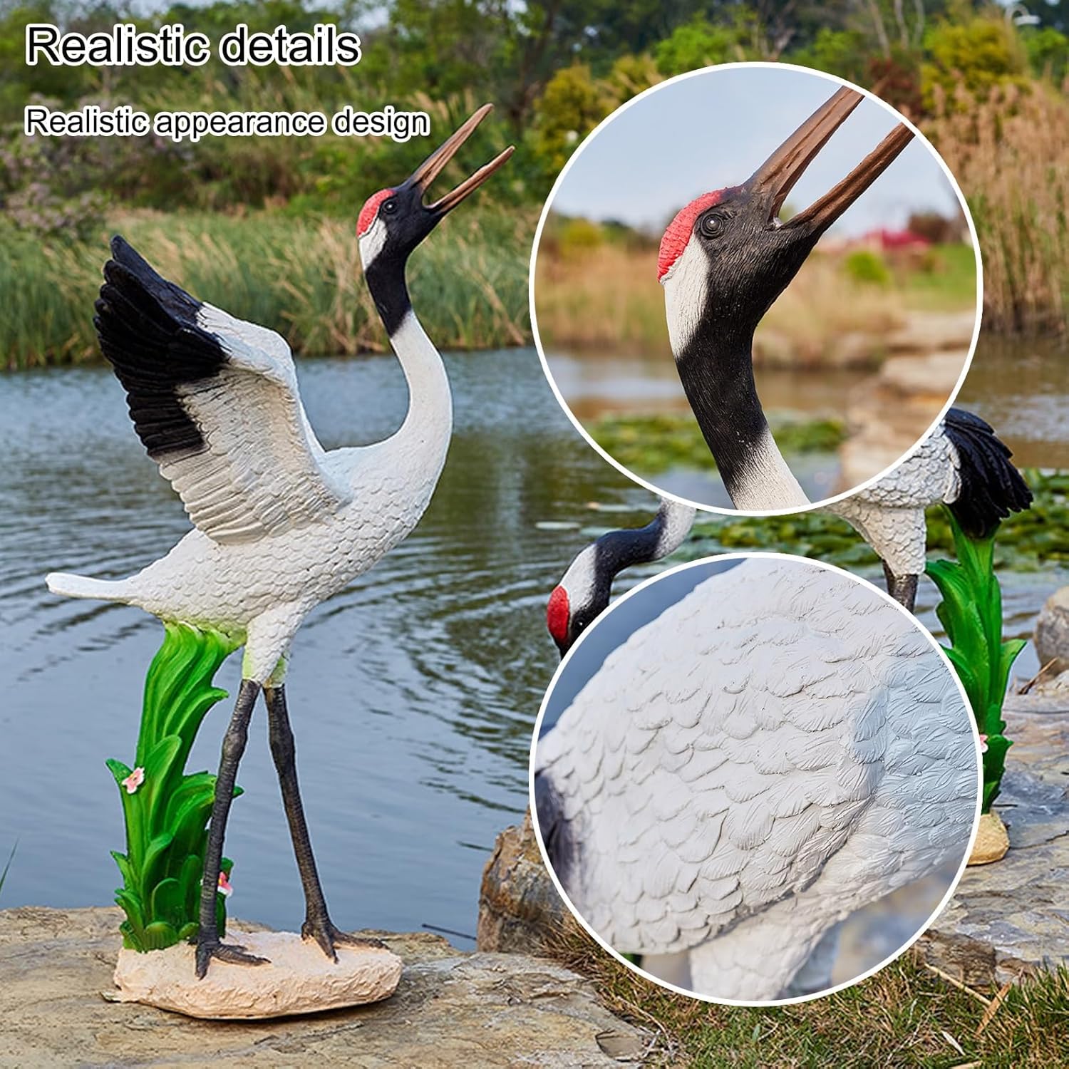 Garden Pond Spitters, Animal Pond Fountains, Outdoor Water Feature Statue, Garden Decor for Koi Pond, for Garden, Yard, Lawn, Birthday Friends(43 * 25 * 87cm/16.9 * 9.8 * 34.2in)