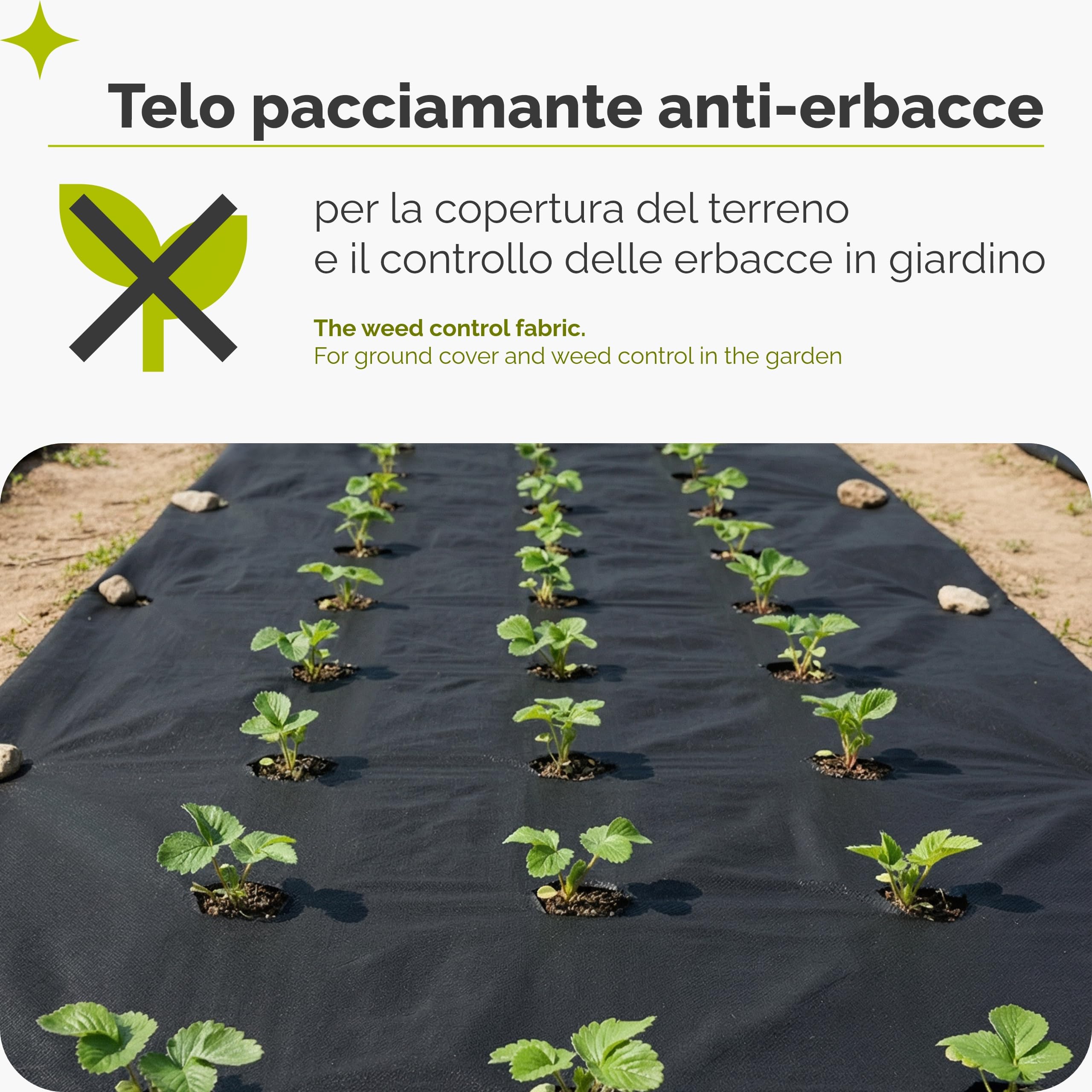 Garronda Telo Pacciamatura Antierbacce 150 g/m² Nero, 2 m x 20 m GD-0177 | Telo pacciamatura più spesso e stabile per aiuole, orto, giardino, serre, vialetti e posa sotto ghiaia