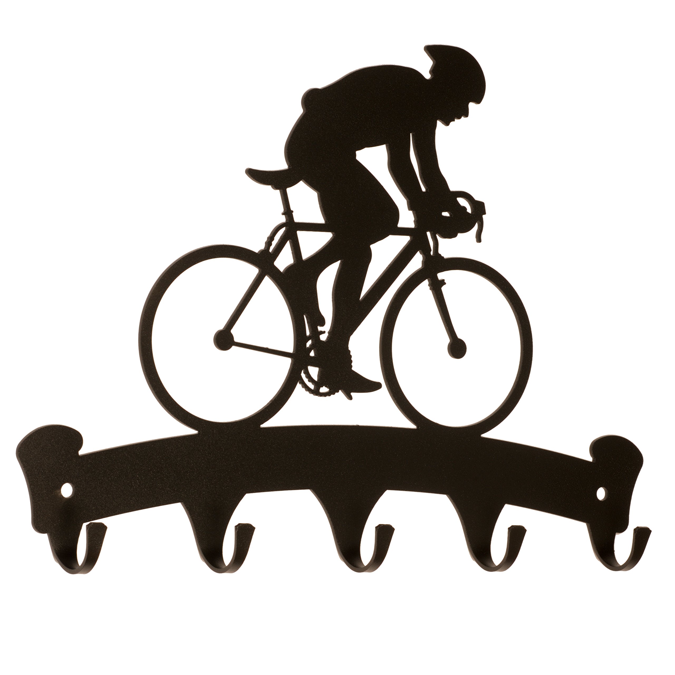 Dragon Laser Ltd., UK-Made Metal Wall Hook - Cyclist, Bicycle - Ideal for Keys, Dog Leads, Kitchen Utensils and Coats - Home Organiser Gift Idea, Cyclist Gift Idea