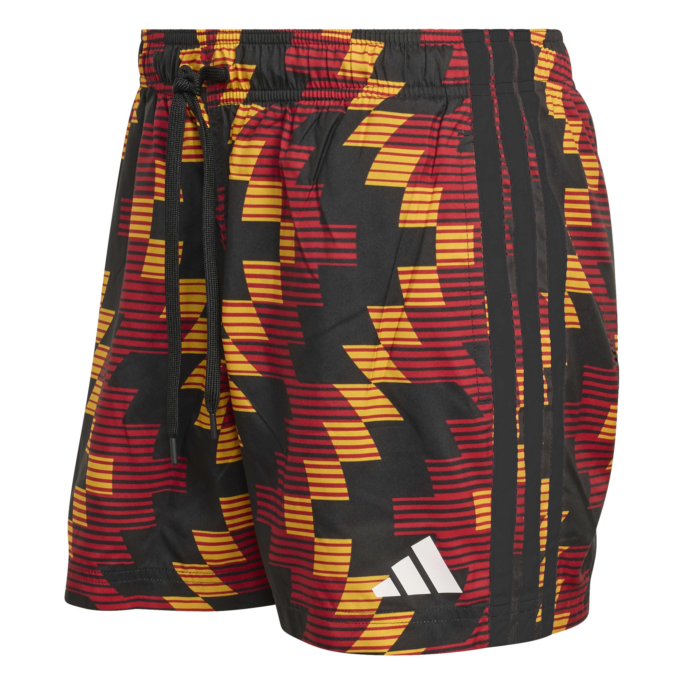 adidas Men's Football-Inspired Graphic Swim Shorts 5 INCH, Collegiate Gold/White, L