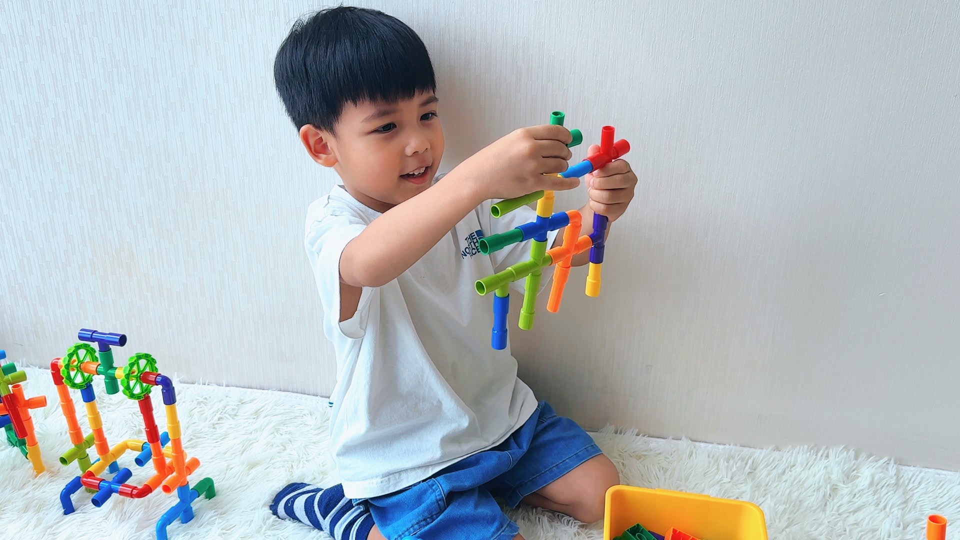 Giocattoli Costruzione Tubolari Con Ruote - 6 Forme E Colori, Blocchi Educativi Per Bambini 3-5 Anni - 3