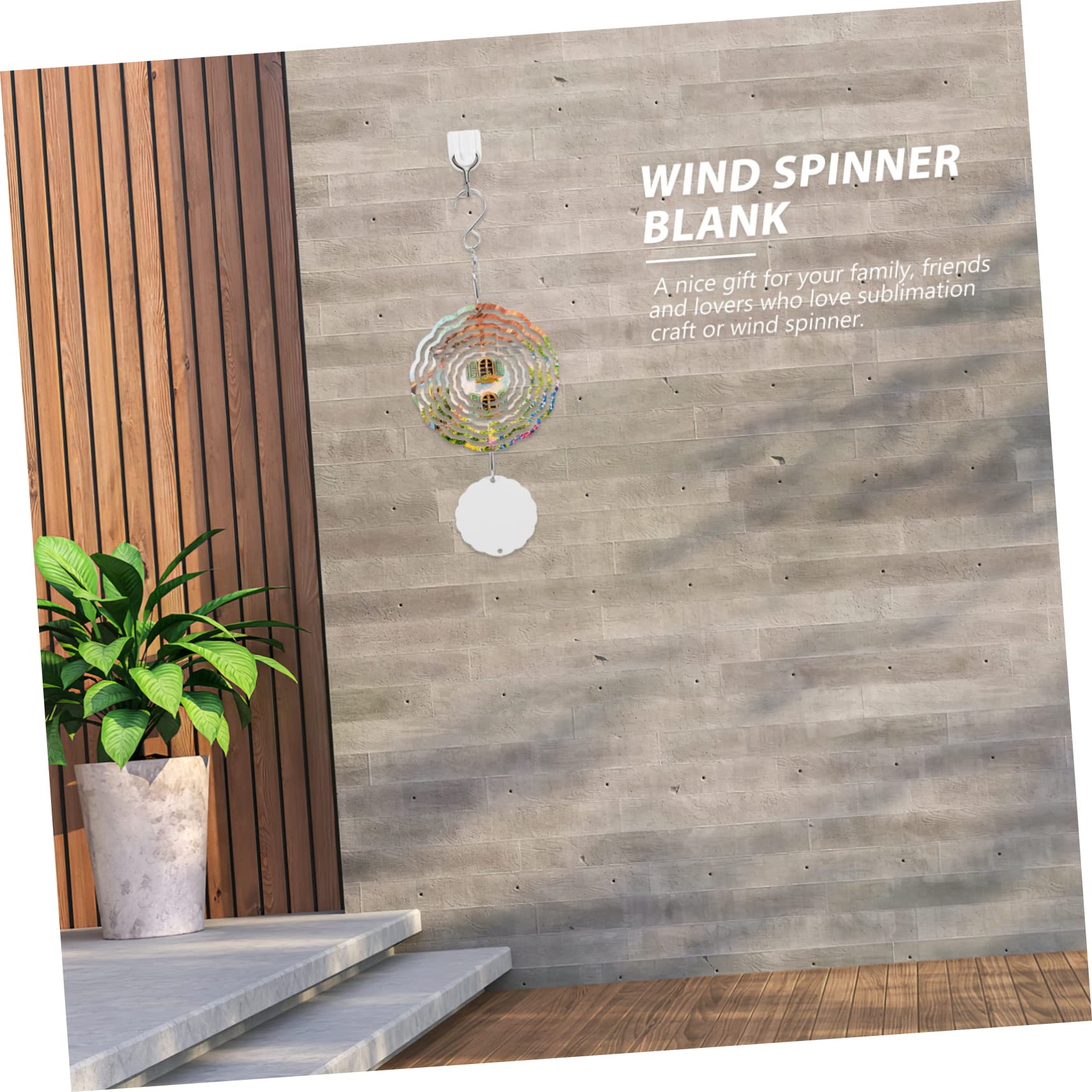 Toyvian 5 Stück Aluminium Rotierender Windspiel Hängendes Windspiel Aus Türdekoration Deko - -Dekoration Outdoor- Sublimationsspinner Aluminium Weiß