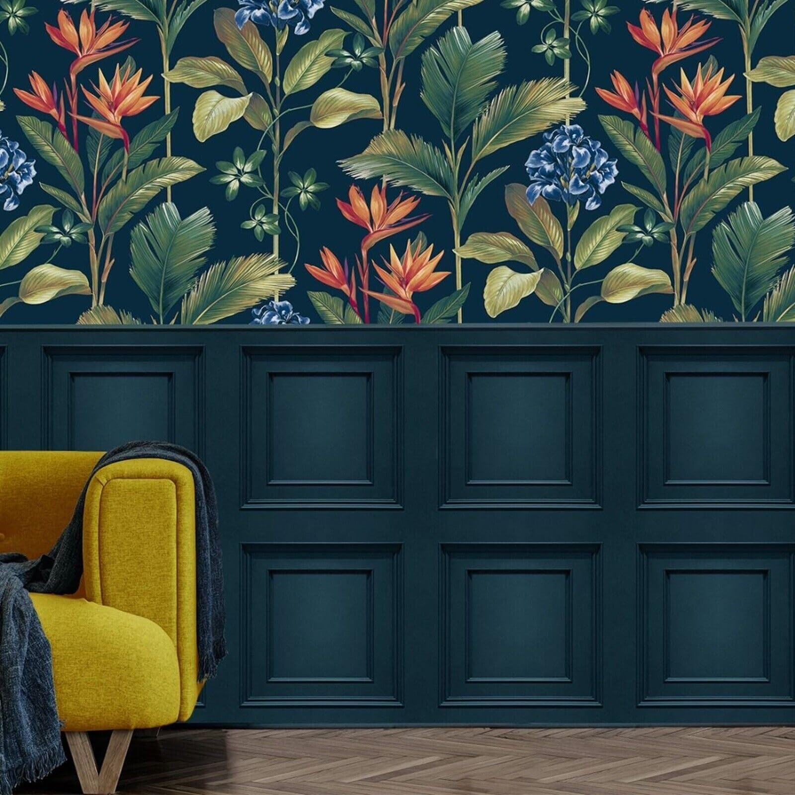SOPHIE LAURENCE Blue Wood Panel Effect Wallpaper - Smooth Matte Finish 3D Effect Non Woven Wallpaper For Living Room Bedroom Feature Wall - View #8