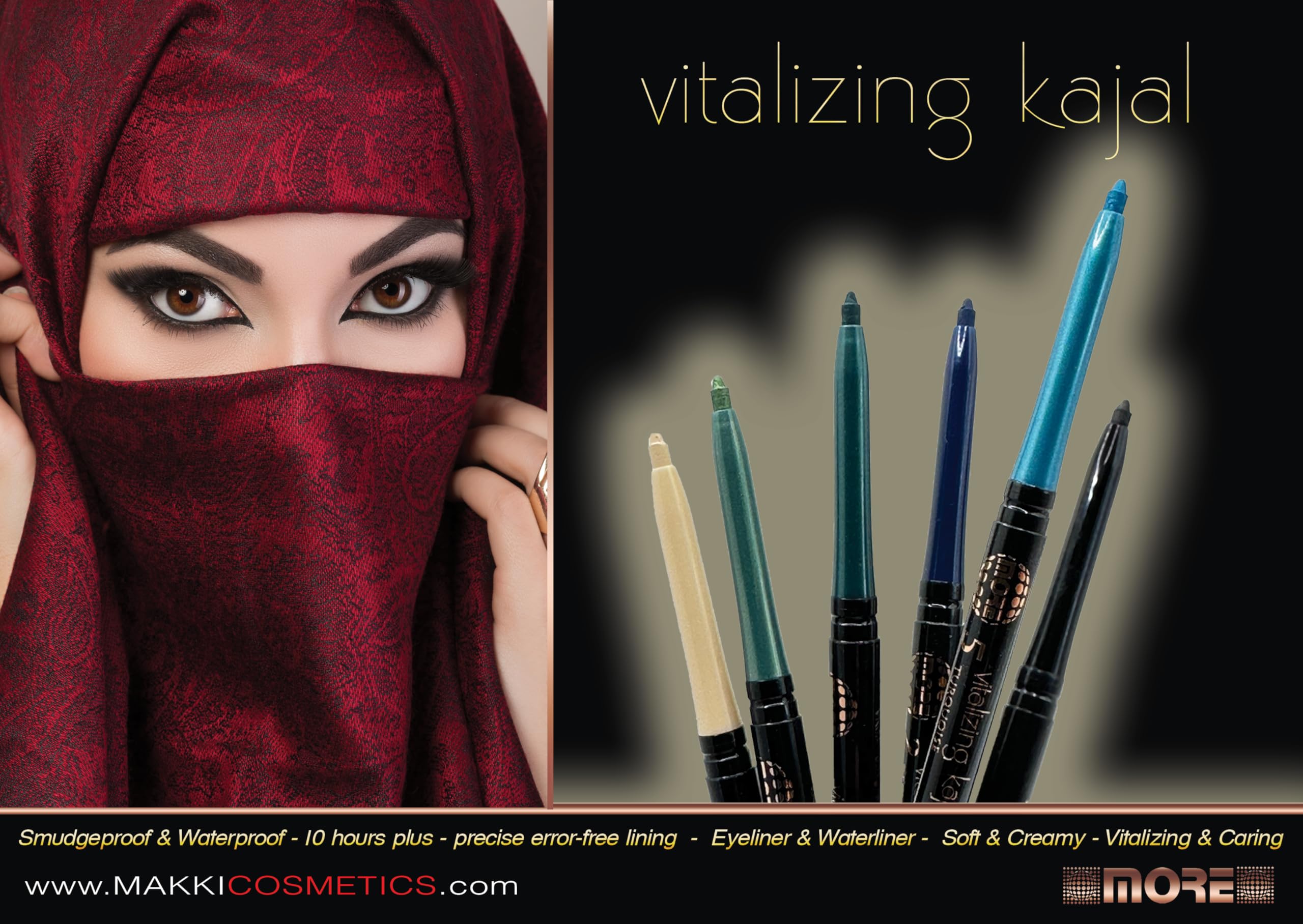 VITALIZING KAJAL EYELINER & WATERLINER INNER EYE LID LINER KOHL 05 TURQUOISE, 1 g (Pack of 1) - Image 3