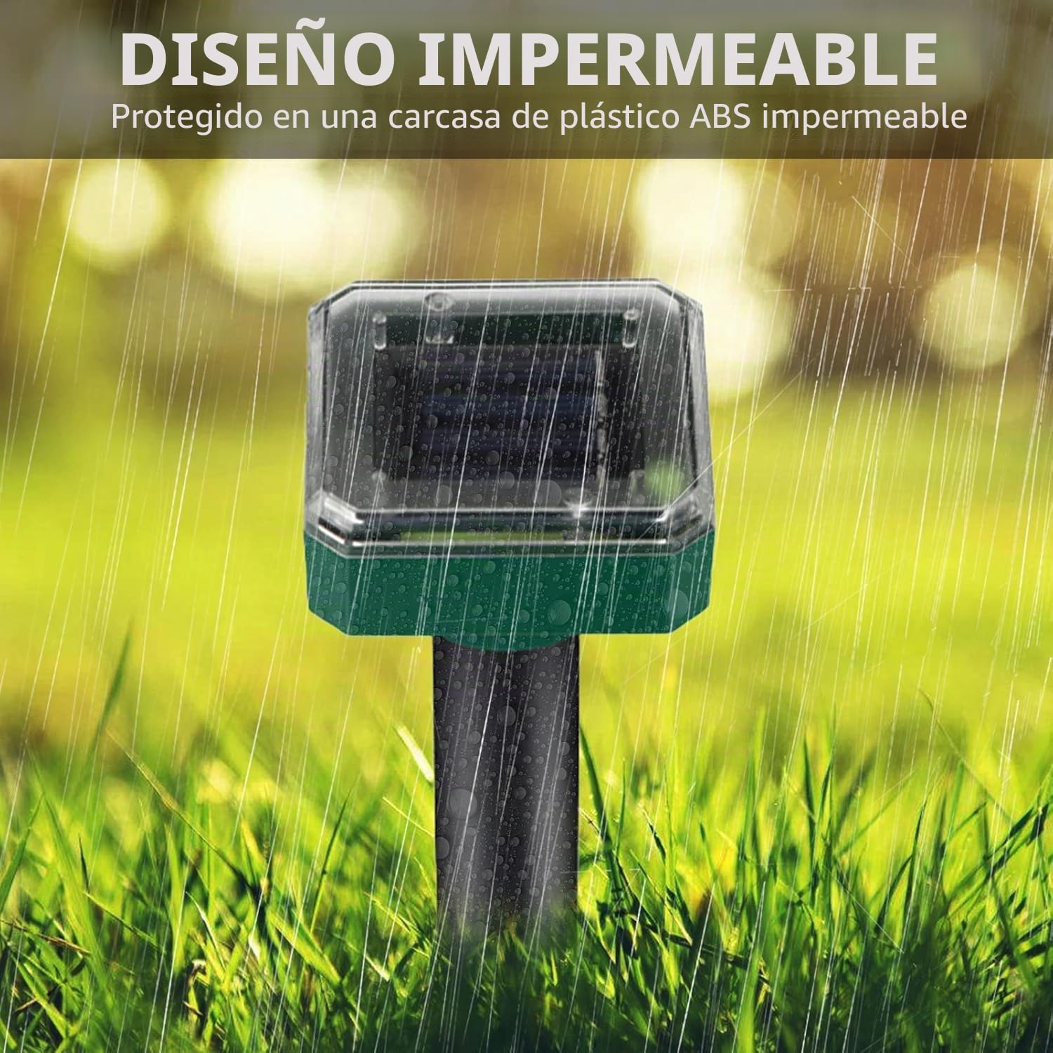 6 unidades de ahuyentador solar de topos, ahuyentador solar ultrasónico de topos IP65, repelente de topos resistente al agua, ahuyentador de topillos Mole Repellent, control de plagas para césped