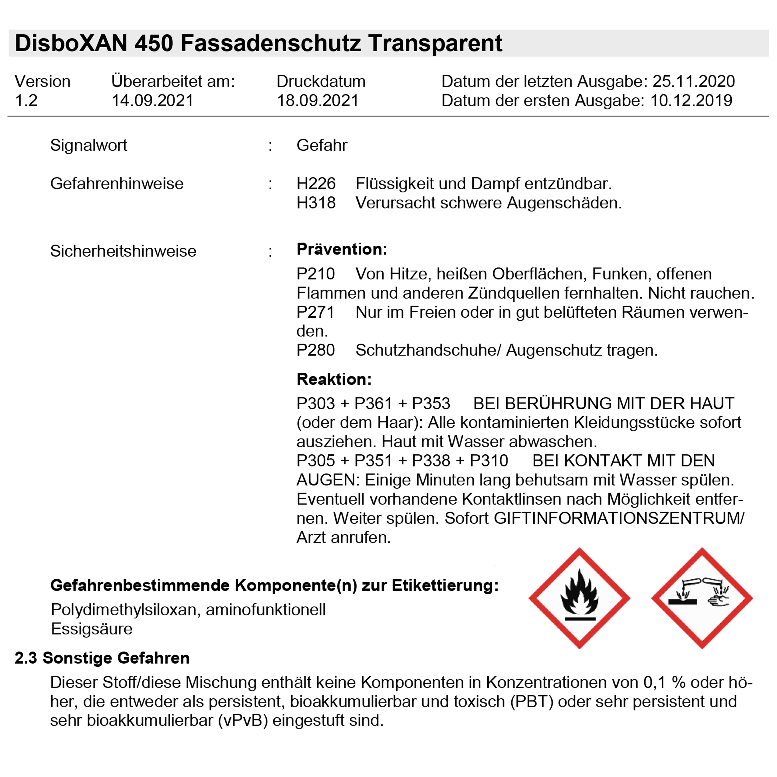 Caparol disbon 450 disboxan 1,0 LT facciata protezione trasparente 1 L