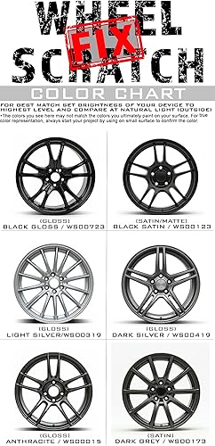 Miniatura 9 de Juego de retoque de rueda, rápido y fácil, juego de reparación para pintura de llanta, negro satinado