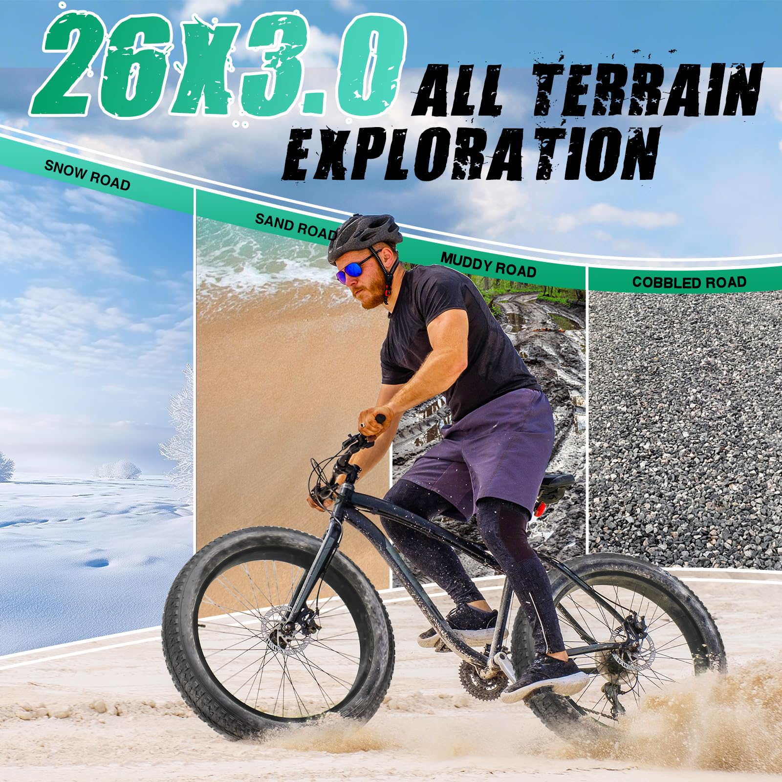 MEGHNA 2 Pezzi Pneumatici Bici Elettrica 20/26x 3.0 Pollice Pneumatici Bici Pieghevole Fat Pneumatici Heavy Duty Fat Bike Pneumatici