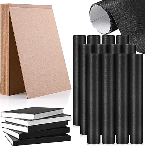 Qilery Tablero de tela para libros para encuadernación de libros, 12 piezas, 20 unidades, tablero de encuadernación de libros, superficie de papel,