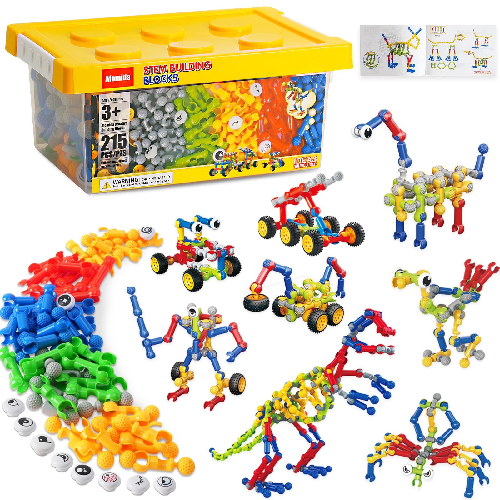 【知育玩具】neff fun with blocks Amazon.com: Sonwyoung 155 Pieces Interlocking Building Blocks for