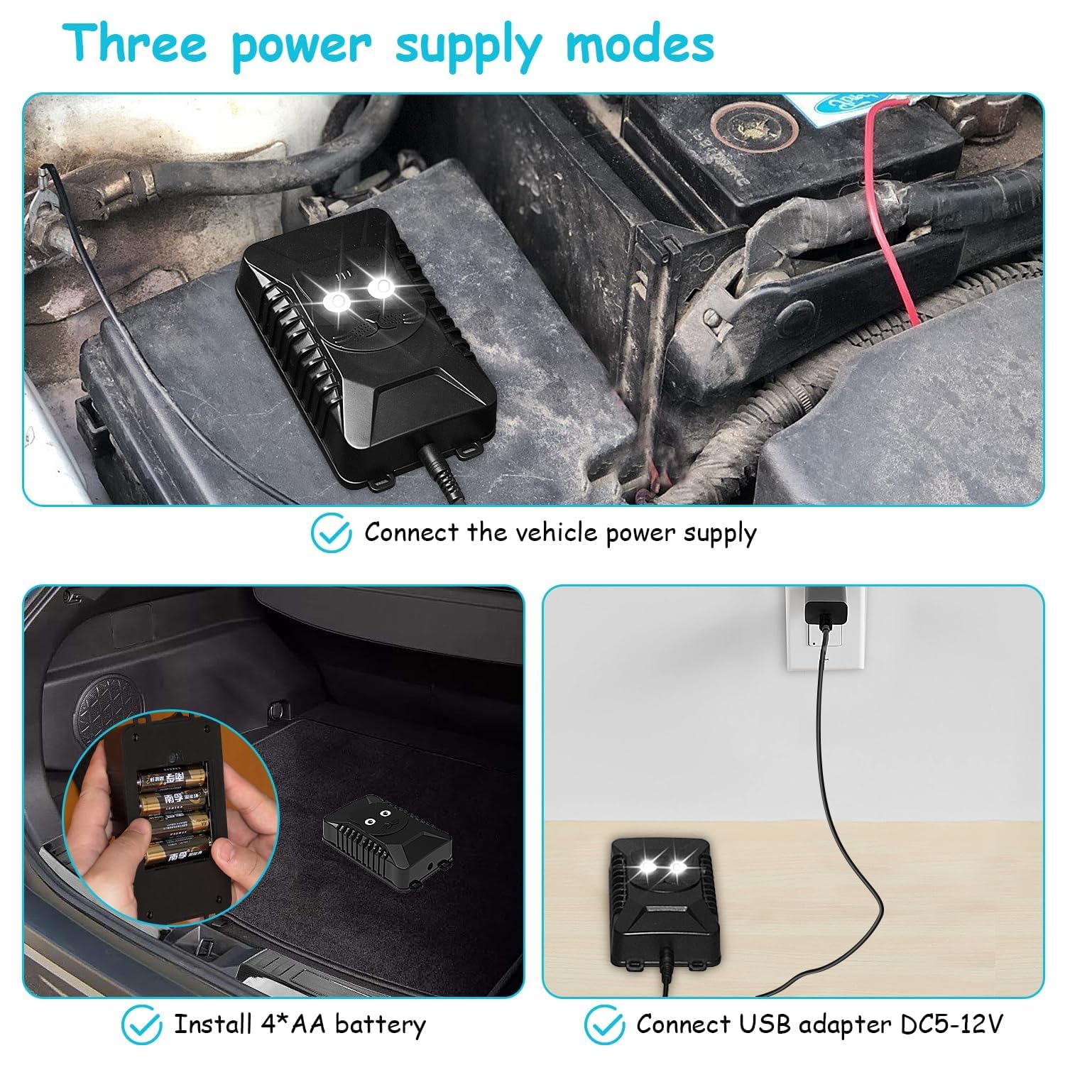 JTLB Repellente Per Topi Ad Ultrasuoni Per Auto – 12V, Con Luce Stroboscopica E Rilevamento Intelligente Tensione